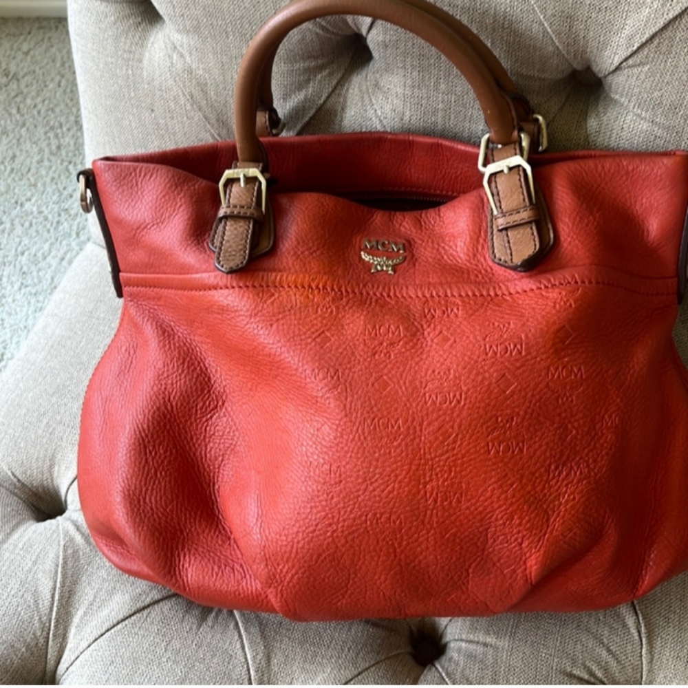 MCM EUC Orange Leather Women's Bag - Picture 2 of 14